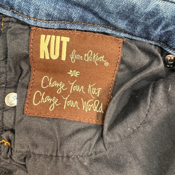 Kut From The Kloth Straight Leg Jeans Womens Size 12 Mid Rise Dark Wash - Picture 6 of 14